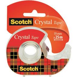 SCOTCH RUBAN CRYSTAL 25 M X 19 MM 1 ROULEAU/DEV.RECHARGEABLE