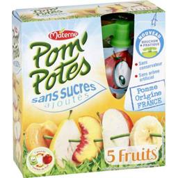 POM'POTES POM'POTES SANS SUCRE AJOUTÉ 5 FRUITS JAUNES 4X90G
