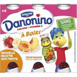 DANONINO DANONINO A BOIRE SAVEUR FRAISE BANANE ABRICOT PECHE 6X100G