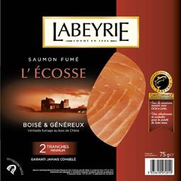LABEYRIE SAUMON FUME ECOSSE LABEYRIE 2 TRANCHES 75G