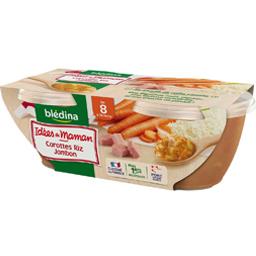 BLEDINA CAROTTE/RIZ/JAMBON AU PERSIL 8MOIS IDÉES DE MAMAN 2X200G