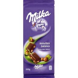MILKA CHOCOLAT LAIT/NOISETTES ENTIÈRES MILKA TAB.200G