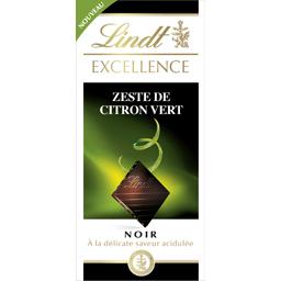 LINDT CHOCOLAT EXCELLENCE NOIR AUX ZESTES DE CITRON VERT LINDT 100G