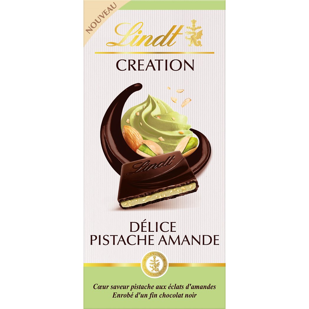 LINDT CREATION NOIR DELICE PISTACHE AMANDE 150G