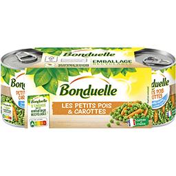 BONDUELLE PETITS POIS & CAROTTES SANS ARÔME AJOUTÉ 1/4 X3
