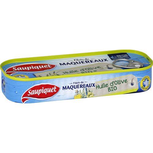 SAUPIQUET FILET MAQUEREAU HUILE OLIVE  BIO 120G