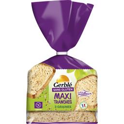 GERBLE PAIN MAXI MOELLEUX 3 GRAINES SANS GLUTEN GERBLÉ 350G