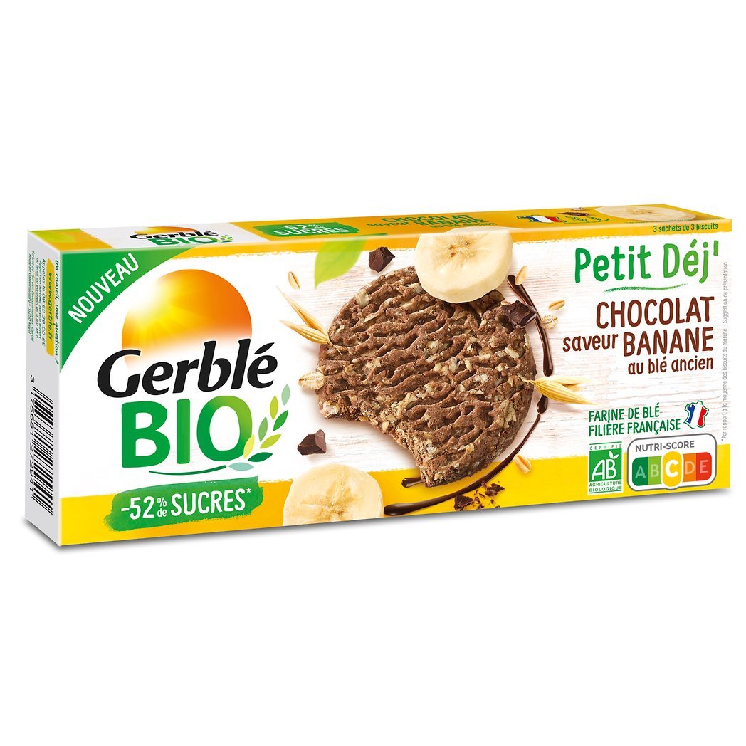 GERBLE BISCUIT PETIT DEJ'CHOCO BANANE BIO