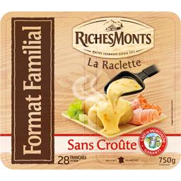 RICHES MONTS FROMAGE RACLETTE SANS CROUTE RICHESMONTS TRANCHES 750G