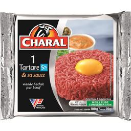 CHARAL STEAK HACHÉ LE TARTARE 5% CHARAL 180G+70G