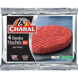 CHARAL STEAK HACHÉ 15% VBF CHARAL 4X100G