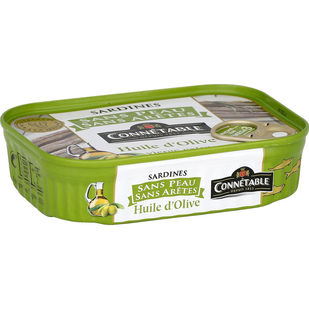 CONNETABLE SARDINE SANS PEAU SANS ARRET HUILE OLIVE CONNETABLE 1/5 140G