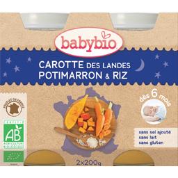 BABYBIO BONNE NUIT CAROTTES POTIMARRON RIZ BABYBIO 2X200G
