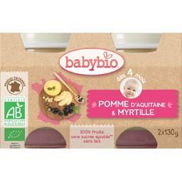 BABYBIO PETIT POT POMME/MYRTILLE DÈS 4 MOIS BABYBIO 2X130G