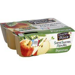CHARLES ET ALICE PURÉE DE POMME SANS SUCRE AJOUTÉ CHARLES ET ALICE 4X100G