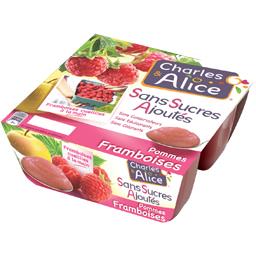 CHARLES ET ALICE SPÉCIALITÉ POMME/FRAMBOISE SANS SUCRE AJOUTÉ CHARLES ET ALICE 4X100G