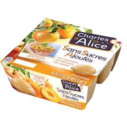CHARLES ET ALICE SPÉCIALITÉ POMME/MIRABELLE SANS SUCRE AJOUTÉ CHARLES ET ALICE 4X97G