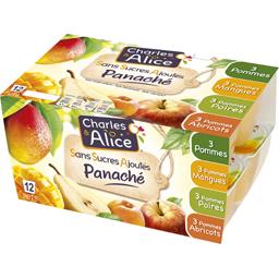 CHARLES ET ALICE SPÉC.FRUITS SSA 3POMM+3MANGUE+3ABRICOT+4P.POIRE CHARLES&ALICE 12X100G