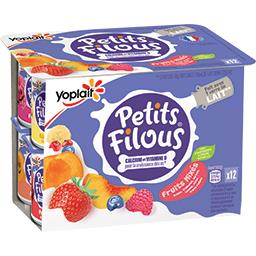 YOPLAIT FROMAGE FRAIS PETITS FILOUS FRUITS MIXES PANACHE YOPLAIT 12X50G