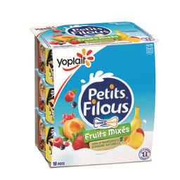 YOPLAIT FROMAGE FRAIS PETITS FILOUS FRUITS MIXES PANACHE YOPLAIT 18X50G