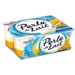 YOPLAIT SPECIALITE LAITIERE PERLE DE LAIT SUR LIT DE MANGUE PASSION 125GX4