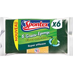 SPONTEX GRATTE EPONGE FIBRES RECYCLEES X6