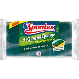SPONTEX COMBINÉS GRATTE EPONGES PERFORMANCE SPONTEX X3