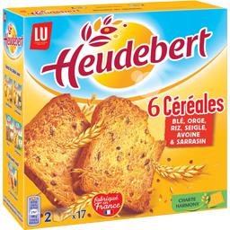 HEUDEBERT BISCOTTES 6 CÉRÉALES HEUDEBERT PAQUET 34 TRANCHES 300G