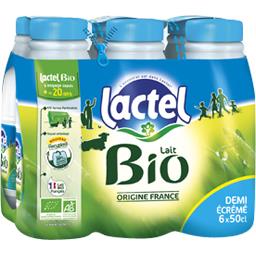 LACTEL LAIT UHT BIO 1/2 ÉCRÉMÉ LACTEL BOUTEILLE 6X50CL