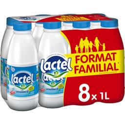 LACTEL LACTEL 1/2 ÉCRÉMÉ UHT BOUTEILLE 8X1L FORMAT FAMILIAL