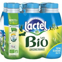 LACTEL LAIT UHT BIO 1/2 ÉCRÉMÉ LACTEL BOUTEILLE 6X1L