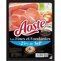 AOSTE JAMBON CRU FINES ET FONDANTES -25% SEL AOSTE 6 TRANCHES 100G