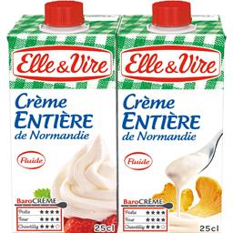 ELLE & VIRE CRÈME ENTIÈRE DE NORMANDIE ELLE & VIRE 2X25CL