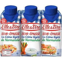 ELLE & VIRE SEMI-ÉPAISSE LEGÈRE 18% ELLE & VIRE 3X20CL