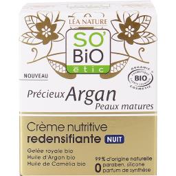 SO BIO ETIC CRÈME NUTRITIVE REDENSIFIANTE NUIT, PRÉCIEUX ARGAN PEAUX MATURES