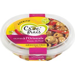 CROC'FRAIS OLIVES VERTES DÉNOYAUTÉES À L'ORIENTALE BARQUETTE 200G
