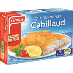 FINDUS PANÉS FILETS CABILLAUD CUISINEZ LÉGER FINDUS X4 400G