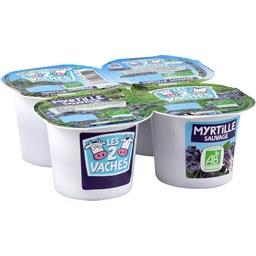 LES 2 VACHES DES FERMIERS DU BIO YAOURT MYRTILLES BIO LES 2VACHES 4X115G