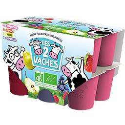 LES 2 VACHES DES FERMIERS DU BIO YAOURT BIO LES P'TITS MIAM FRUITS LES 2 VACHES 12X50G