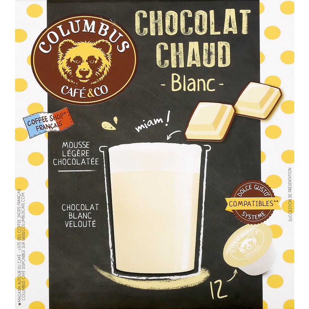 COLUMBUS CHOC CHAUD BLANC CAPS X12