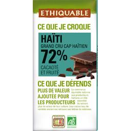 ETHIQUABLE CHOCOLAT NOIR 72% HAÏTI ETHIQUABLE 100G