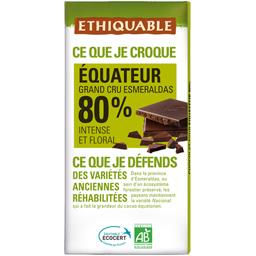ETHIQUABLE CHOCOLAT NOIR 80% EQUATEUR ETHIQUABLE 100G