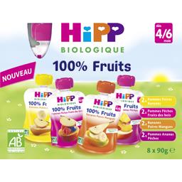 HIPP BIOLOGIQUE GOURDES MULTIPACK 4 VARIÉTÉS 4/6 MOIS HIPP BIOLOGIQUE 8X90G