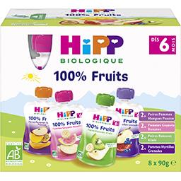 HIPP BIOLOGIQUE GOURDES MULTIPACK 4 VARIÉTÉS 6 MOIS HIPP BIOLOGIQUE 8X90G