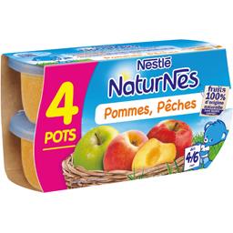 NATURNES POMMES PÊCHES NATURNES ETAPE 1 QUADRI-PACK 4X130G