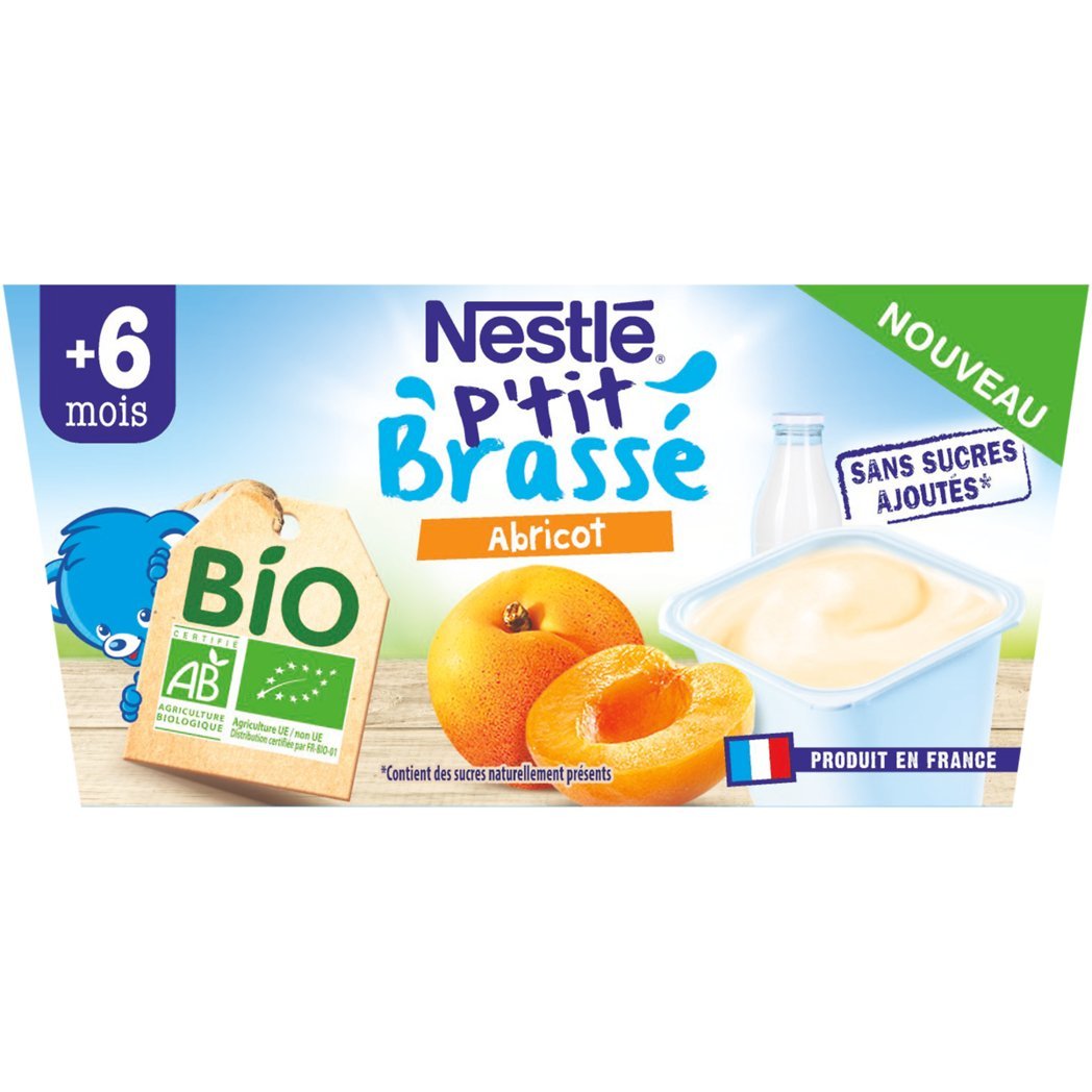 NESTLE P'TIT BRASSE BIO ABRICOT NESTLE 4X90G
