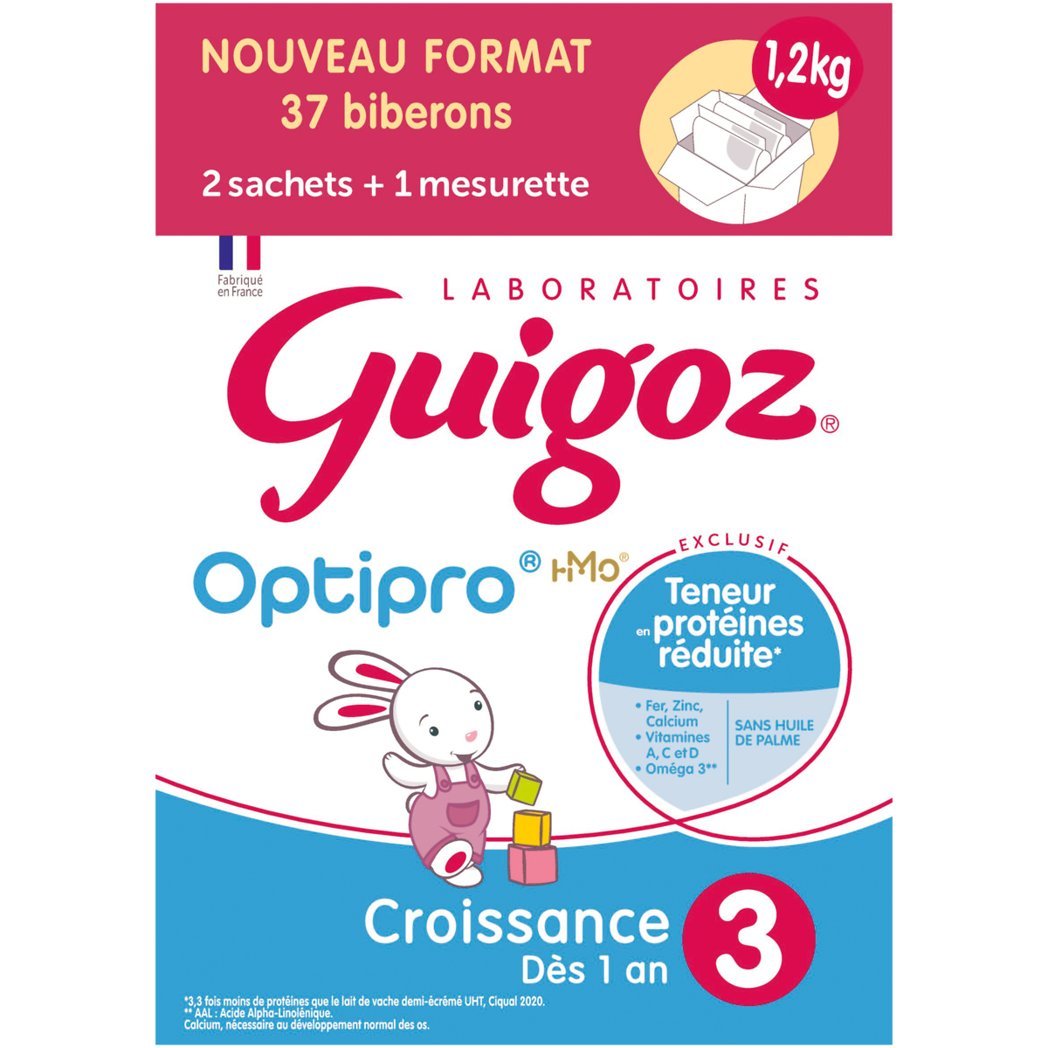 GUIGOZ GUIGOZ OPTIPRO 3 LAIT INFANTILE CROISSANCE 2X600G